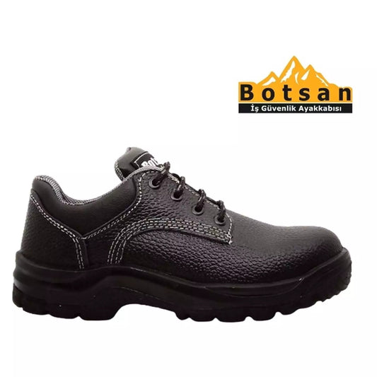 Botsan Men's Black Steel Toe Leather Work Safety Shoes