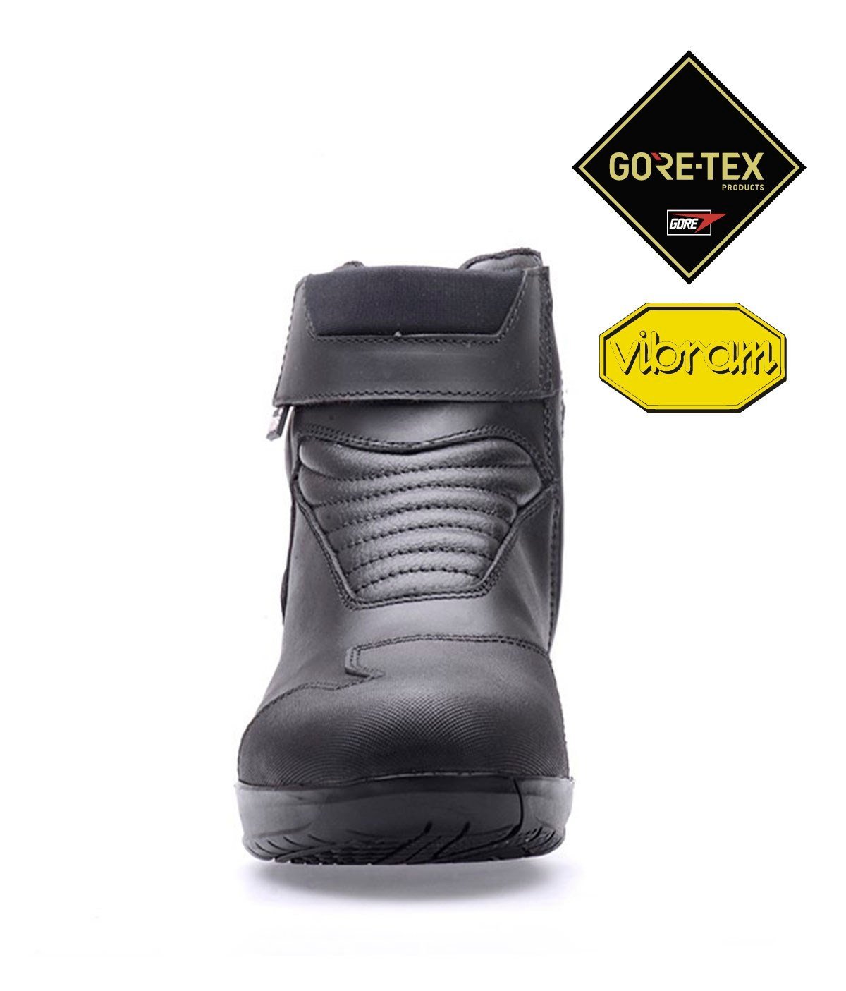 YDS DIABLO 7.2 GTX Genuine Leather, Waterproof Gore-Tex® Lined, Vibram Rubber Sole, Zippered Short Motorcycle Boots