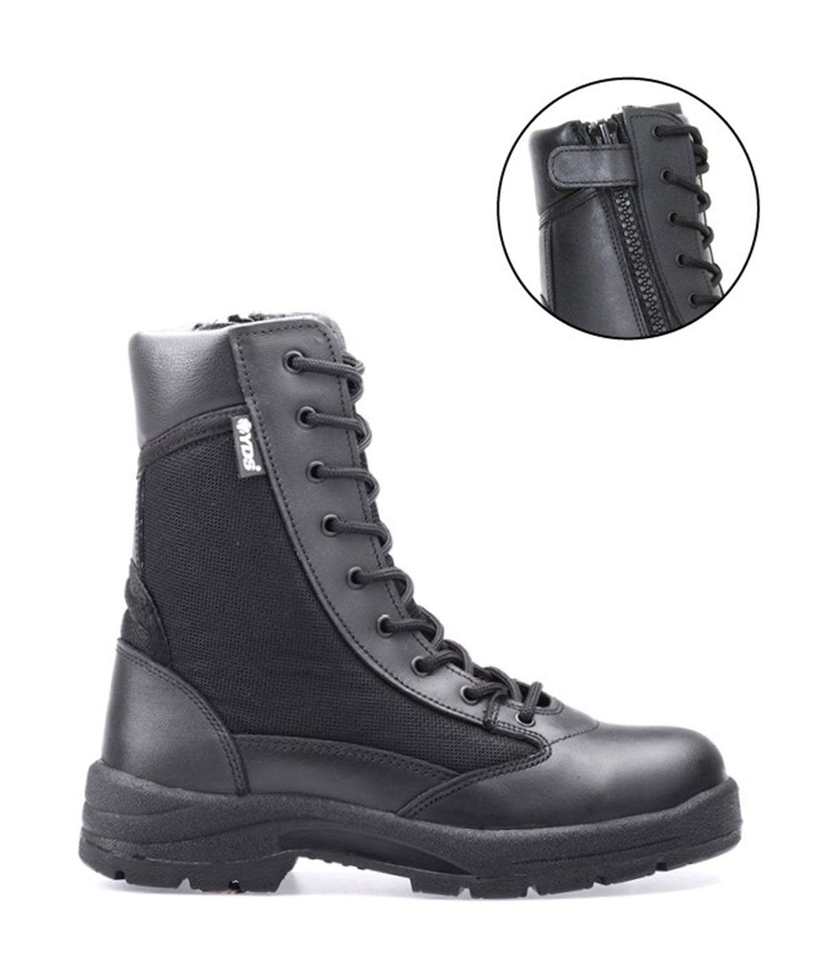 YDS ML 100 C Zipped Military Police Boots Black Colour