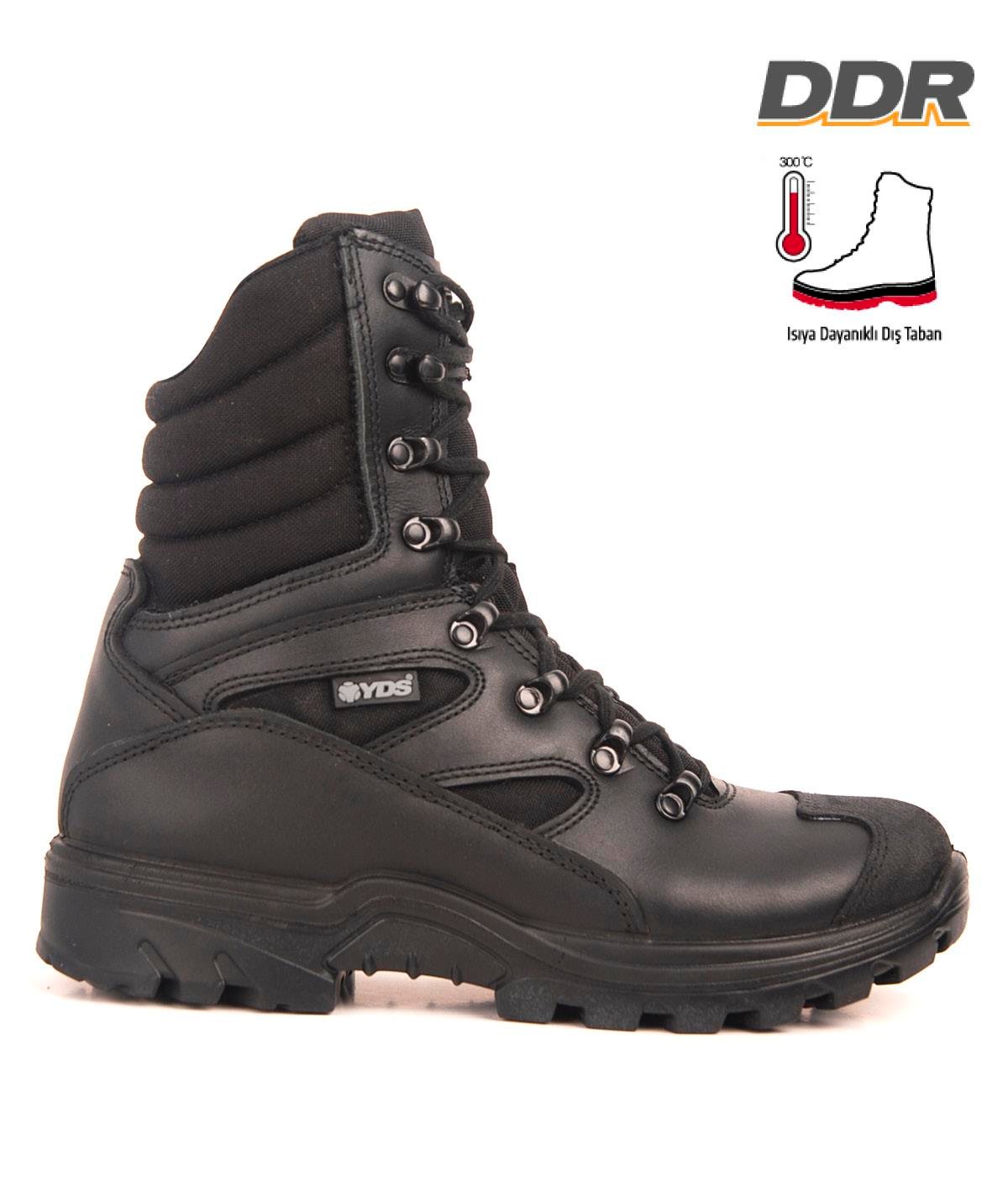 UKTR 8061 Black Waterproof Zippered Boots with Anti-Slip Boot