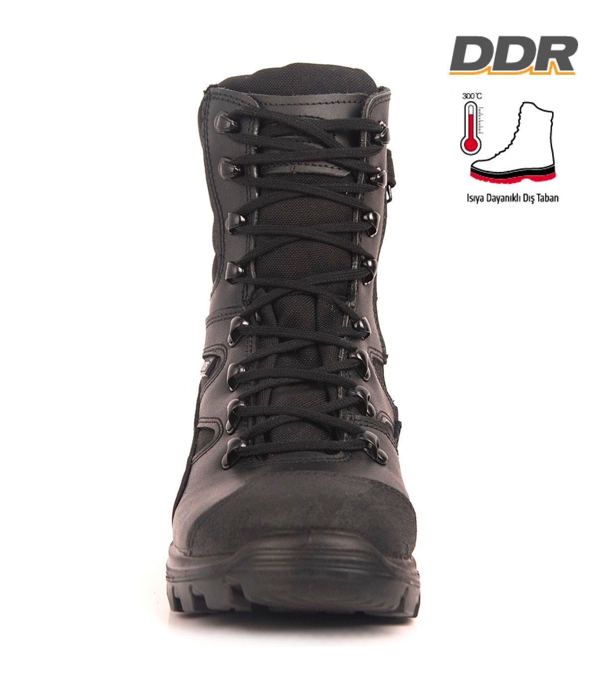 UKTR 8061 Black Waterproof Zippered Boots with Anti-Slip Boot